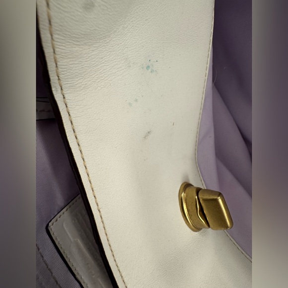 Coach White Leather Coach Hamptons Madeline Tote Handbag  Y2K 11554 **READ** - Picture 11 of 11